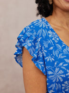 Susan Maxi Dress - Blue & White Floral Print