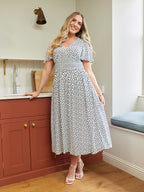 Maddie Short Sleeve Dress - Polka Dot Print