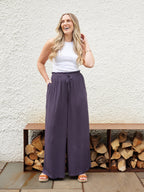 Celia Crinkle Trouser - Washed Navy