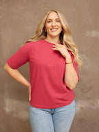 Penny - Crew Neck T Shirt - Pink