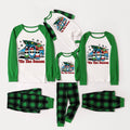 Green Raglan Top Green Plaid Christmas Pajamas Set With Colorful Gnomes and "Tis The Season" Print