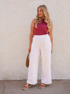 Heather Button Front Trouser