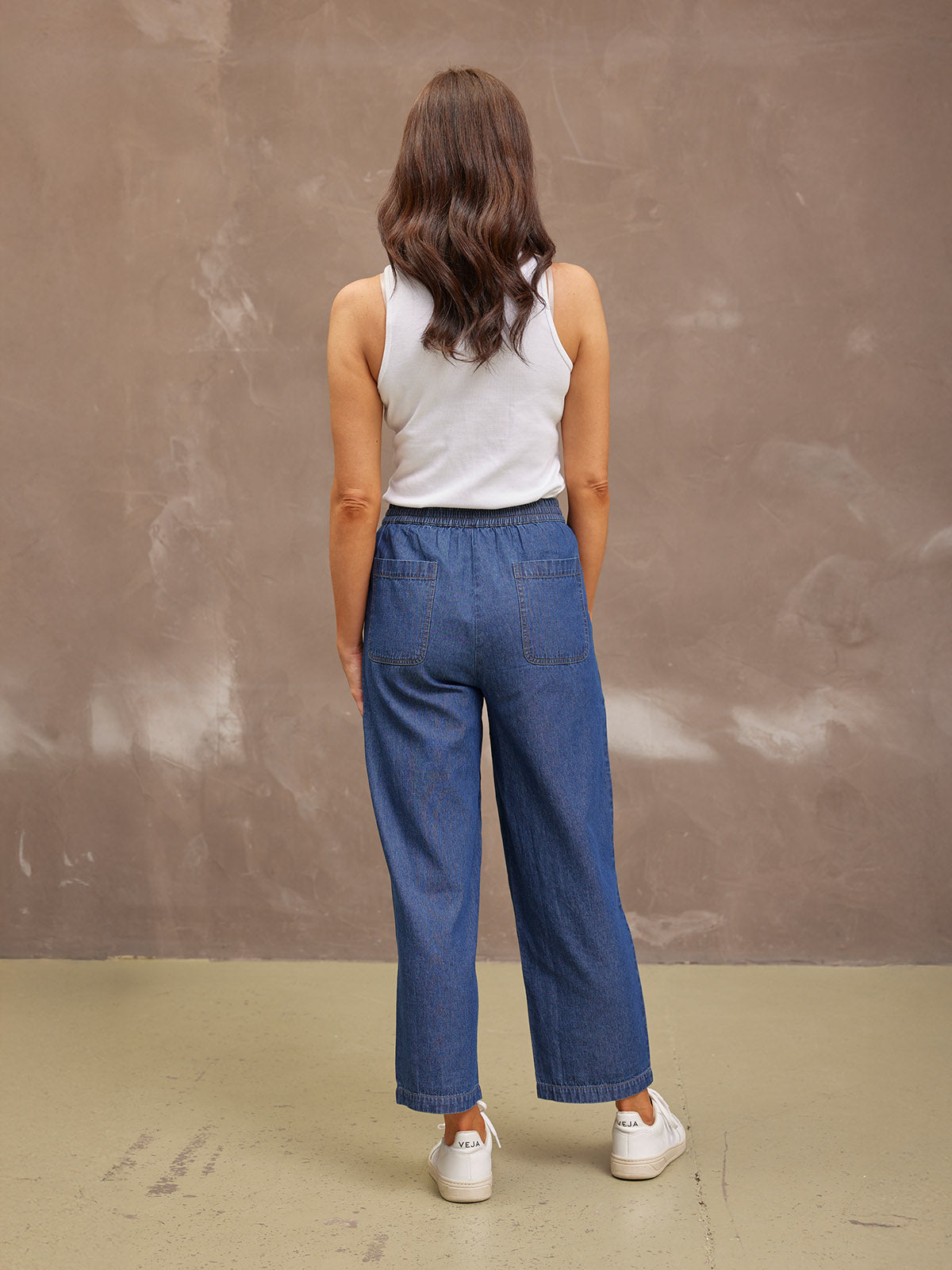 Lynn Drawcord Waist Trouser - Denim
