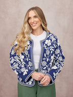 Elaine Embroidered Jacket - Reversible Navy