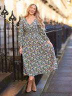Maddie V-Neck Dress - Multi Coloured Floral