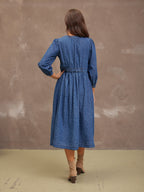 Jessica V-Neck Denim Dress - Printed Paisley