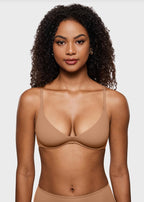 Unlined Plunge Balconette Bra with Underwire
