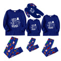 Christmas Family Matching Pajamas-Cozy Blue Pjs Set with Snowman and "Let It Snow" Slogan Print