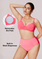High-Waisted Ruched Tummy Control Bikini Set
