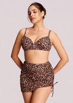 Drawstring Ruched Side-tie Swim Skirt