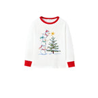 Family Christmas White Pajamas Set With Classic Pattern Print