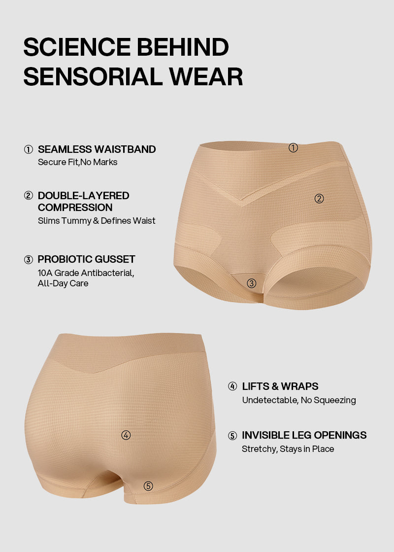 High-Waist Checkered Sculpting Panties (6 Pack)
