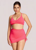 Drawstring Ruched Side-tie Swim Skirt