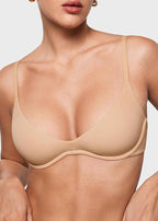 Unlined Plunge Balconette Bra with Underwire