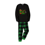 Christmas Family Matching Pajamas-Black Top and Green Plaid Pants Pjs Set with Grinch and "This Ain't My First Rodeo" Print