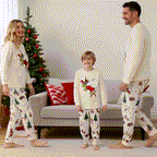 Grinch Family Christmas Pajamas | Cream Matching Holiday Sleepwear Set