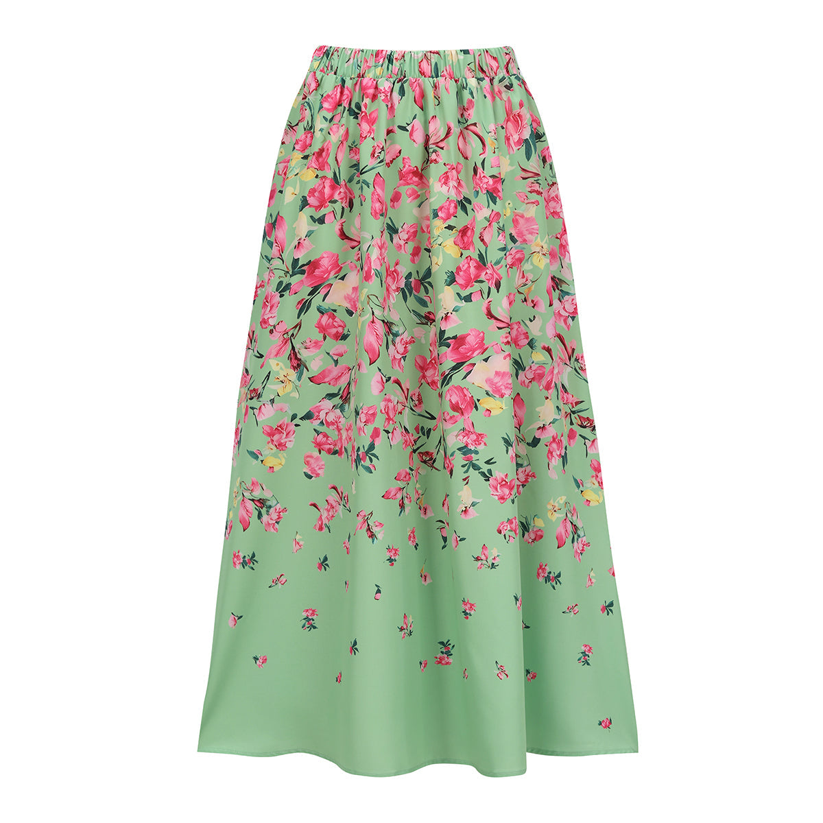 Mint Green & Pink Florals One-Piece Swimsuit&Bikini&Skirt