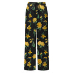 Yellow Floral Print V-Neck Vest Top & Pleated Pants
