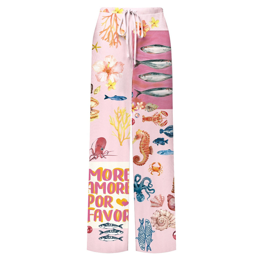 Ocean Love Pink Sea Life One-Piece Swimsuit&Pants