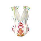 Tropical Graphic One-Piece Swimsuit&Skirt