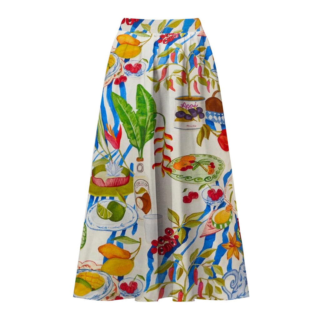 Fruit Food Patterned Colorful Tropical Feast Print One-Piece Swimsuit&Skirt&Pants