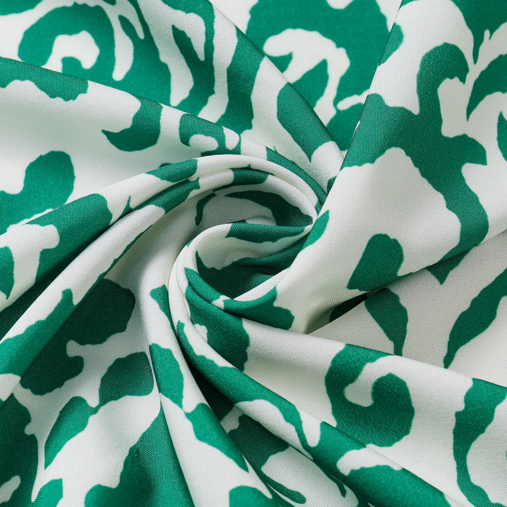 Green Boho Breeze Floral Tie-shoulder One Piece Swimsuit