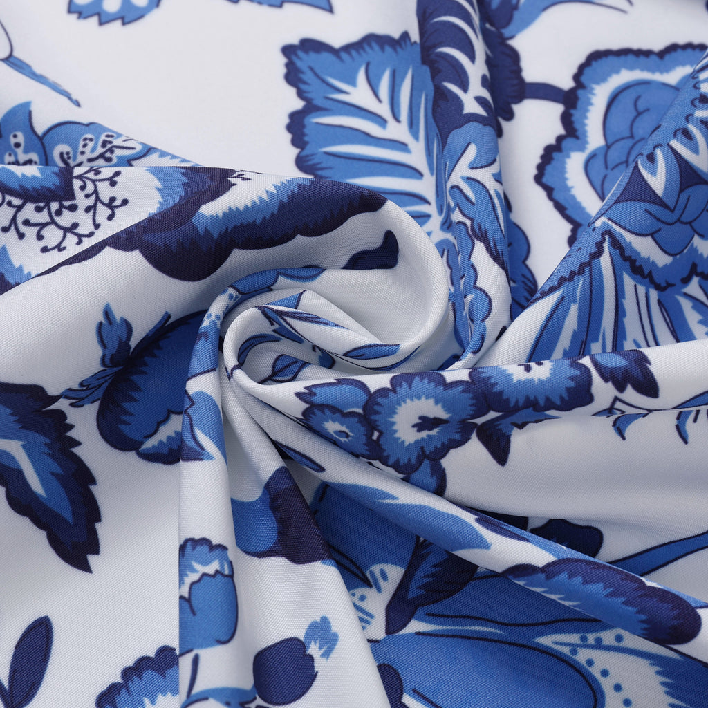 Chic Indigo Botanical Print Skirts