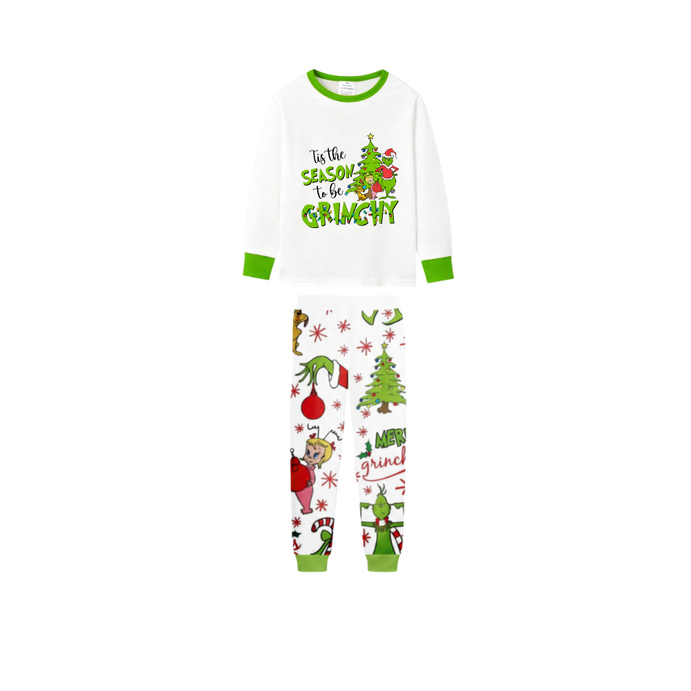 Holiday Family Christmas Pajamas Set With Playful Xmas Character Cartoon Design