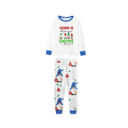 Family Christmas Holiday Blue Pajama Set Including Christmas Gnome Print