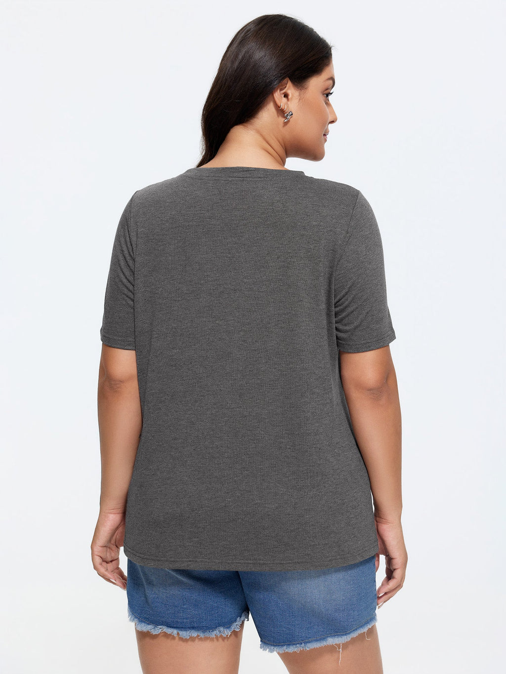 Supersoft Stretchy Floral Print Long T-Shirt