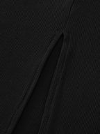 Supersoft Supported Bra Stretchy V-Neck Plain Midi Dress