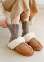 Cozy Ribbed Fleece Lined Crew Socks
