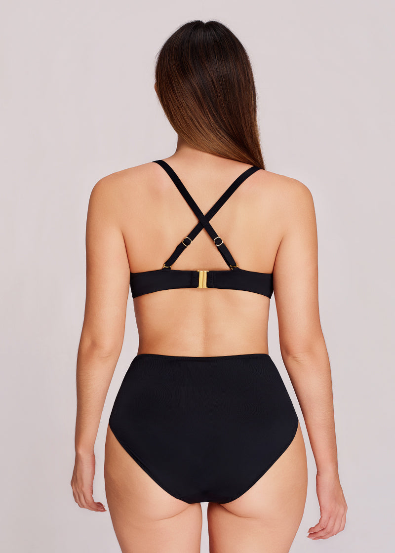 High-Waisted Ruched Tummy Control Bikini Set