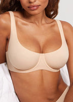 Underwire Support Seamless Unlined Balconette Bra