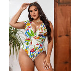 Fruit Food Patterned Colorful Tropical Feast Print One-Piece Swimsuit&Skirt&Pants