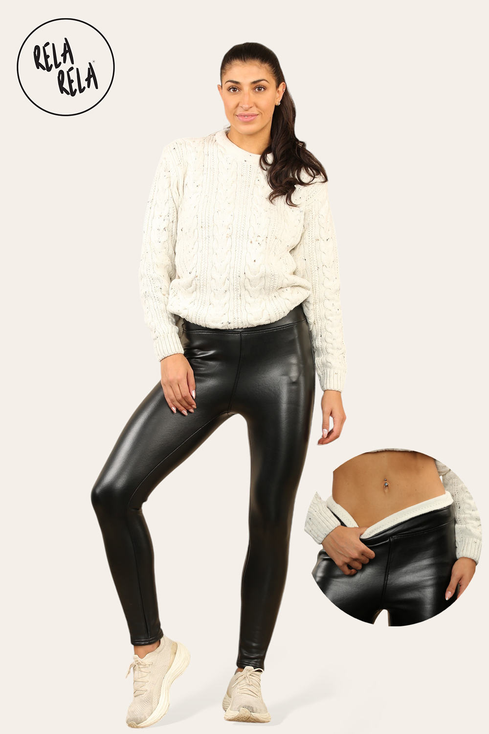 Fleece Lined High Waisted Faux PU Leather Leggings