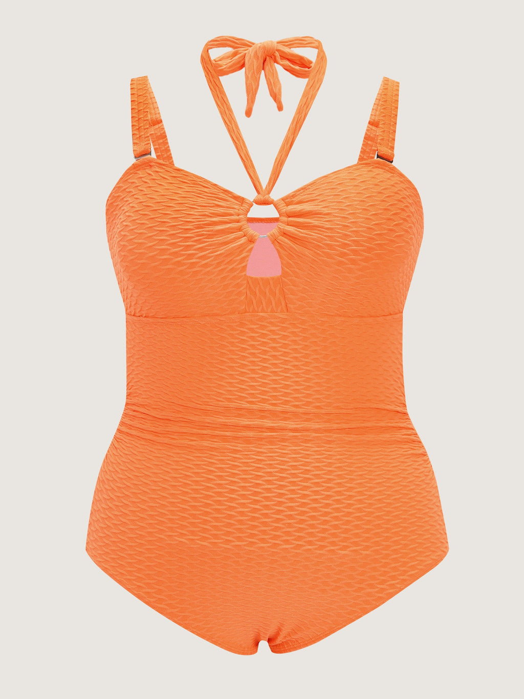 Cut-Out Halter Neckline One-Piece Swim