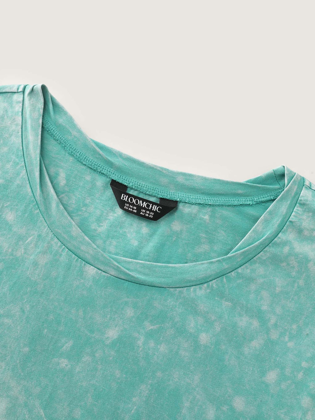 Cotton Stretchy Snowflake Effect Curvy Hem T-Shirt