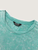 Cotton Stretchy Snowflake Effect Curvy Hem T-Shirt