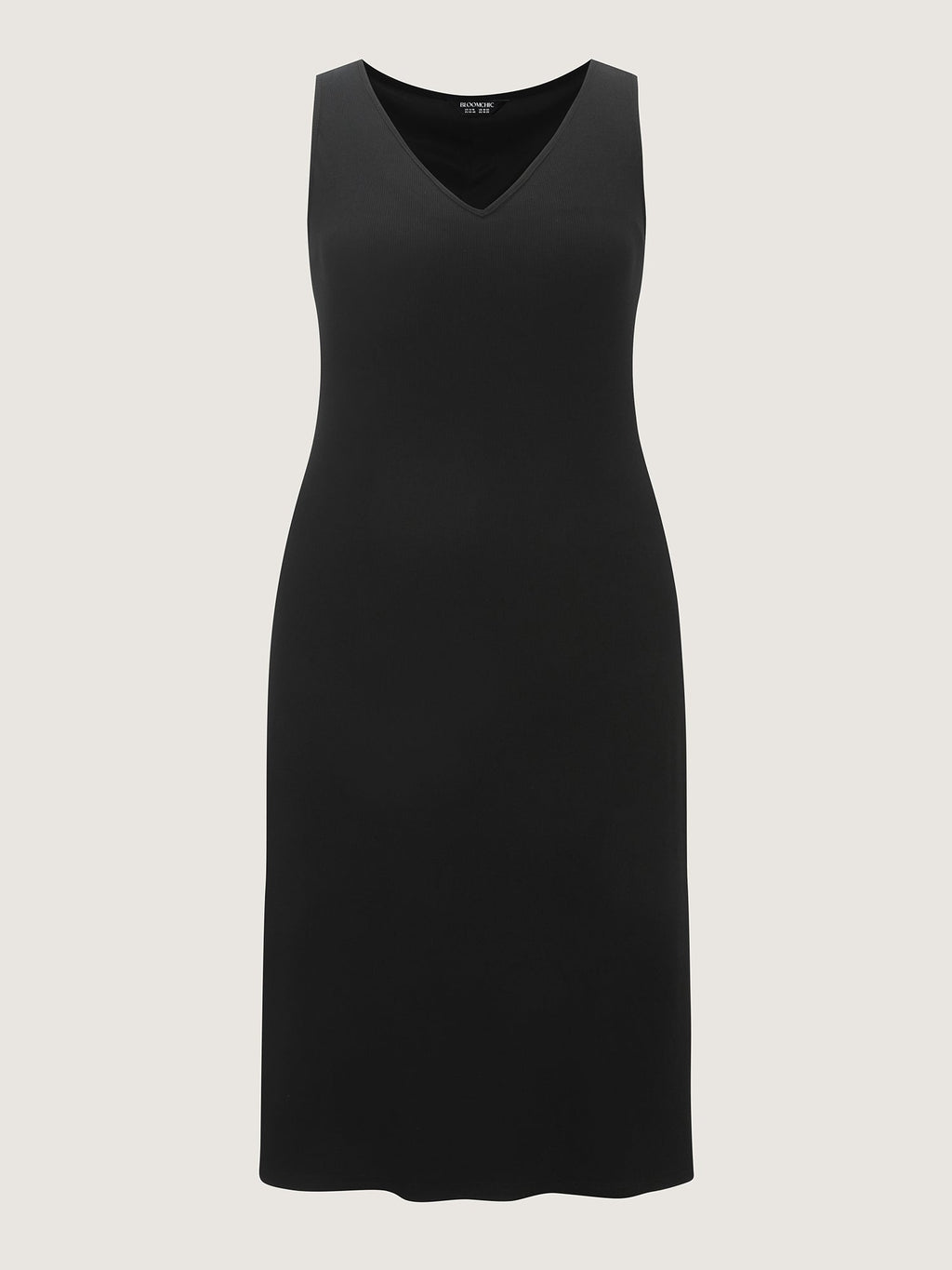 Supersoft Supported Bra Stretchy V-Neck Plain Midi Dress