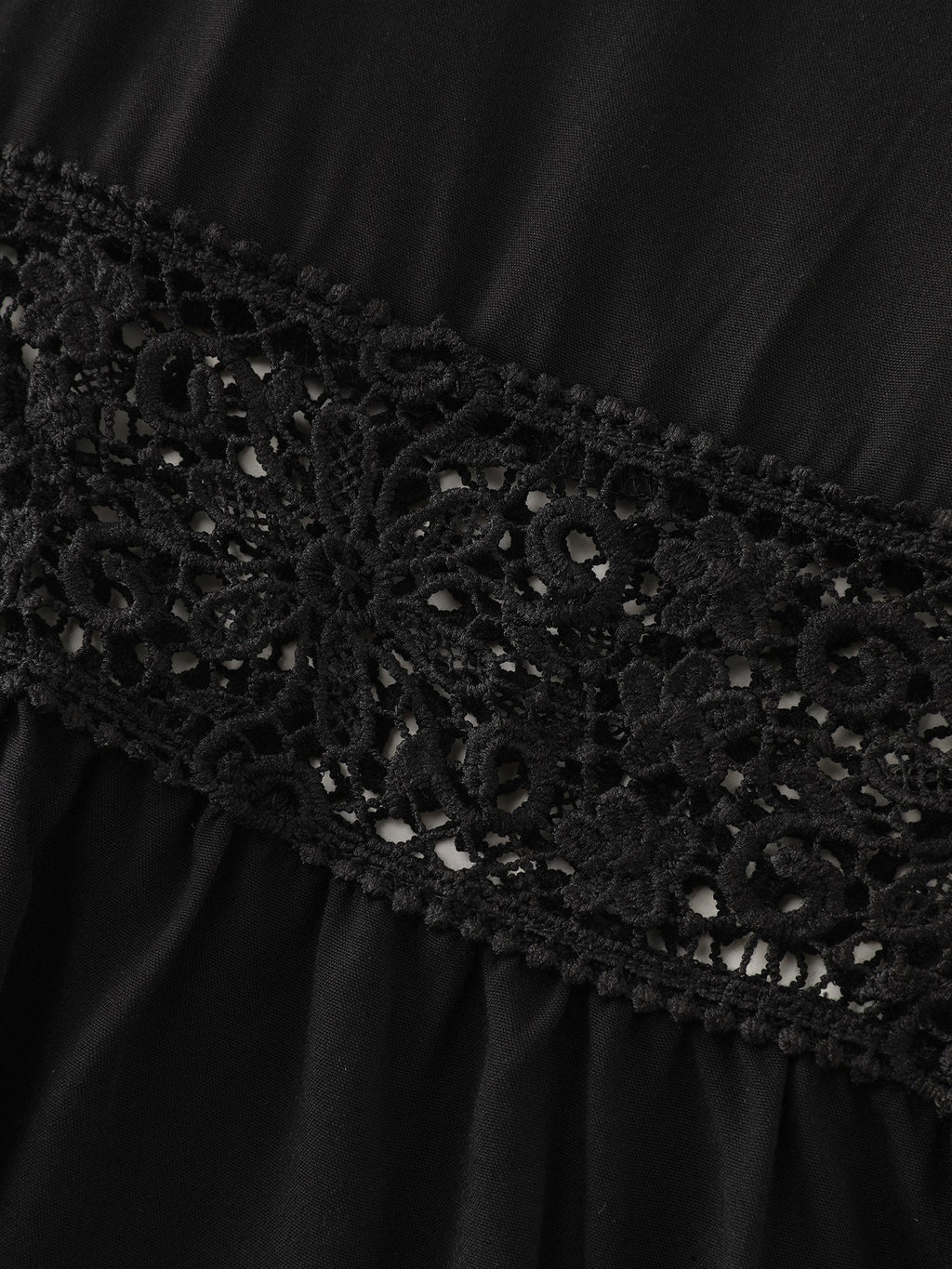 Lace Ruffled Hem Wide-Leg Pants