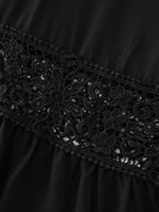 Lace Ruffled Hem Wide-Leg Pants