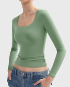 Square Neck Slimming Basic Top