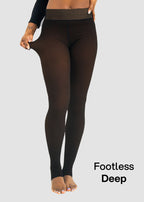 Semi Transparent double seam Fleece Lined Tights