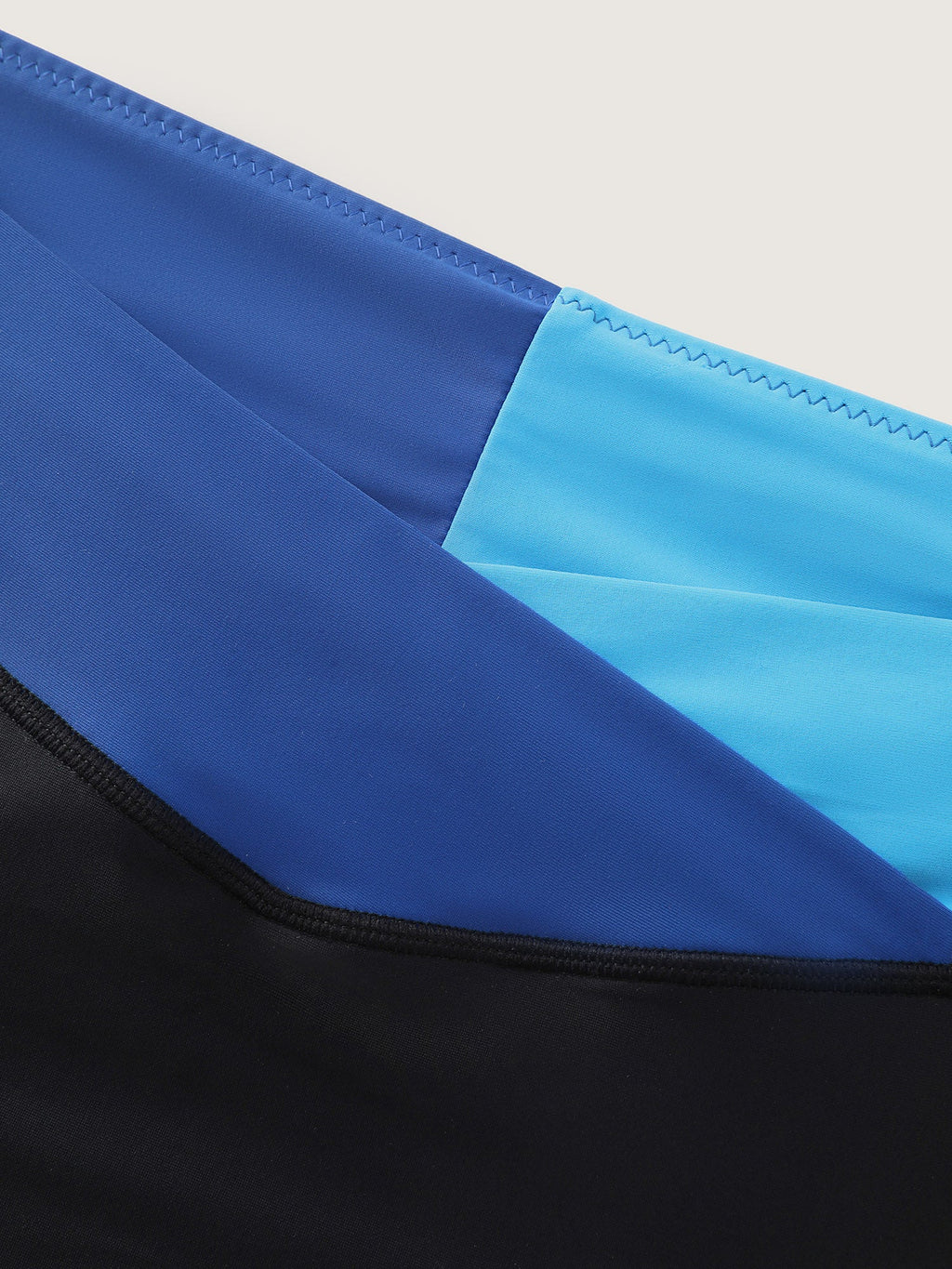 Colorblock Overlap Waist Swim Bottoms