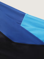 Colorblock Overlap Waist Swim Bottoms