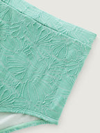 Floral Textured Tight-Fit Swim Bottoms