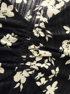 Floral Print Cinched-Waist Blouse