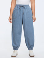 Pull-On Elastic Waist Harem Jeans