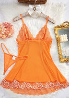Sexy Sheer Lace Nightgown with G-String